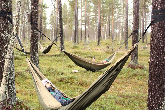 Cocooning in the HaliPuu forest: The ultimate Arctic hammock relaxation - The warm blackcurrant juice and savory snack finish
