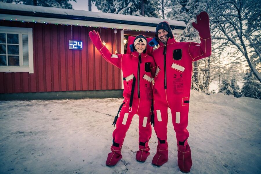 Daytime Ice Floating Rovaniemi, Frozen Lake Experience - Safety in ice floating, what you do before the water