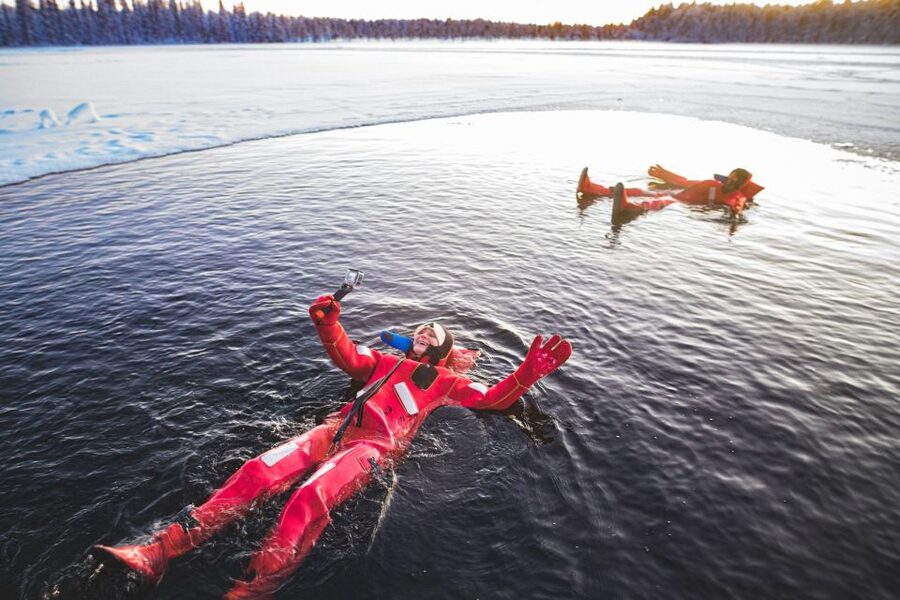 Daytime Ice Floating Rovaniemi, Frozen Lake Experience - October and November reality check, when ice coverage isn’t guaranteed