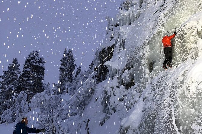 Guided Ice Climbing Activity in Pyhä - Two Climbs Up Above 20 Meters: Why You Get More Than One Try