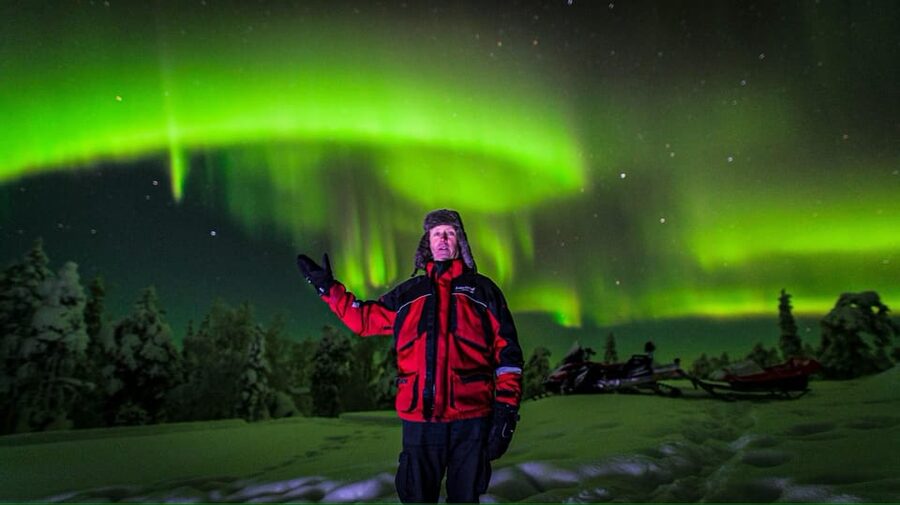 Inari: Northern Lights Hunt Snowmobile Safari - Getting Picked Up and Suited Up Like a Lapland Pro