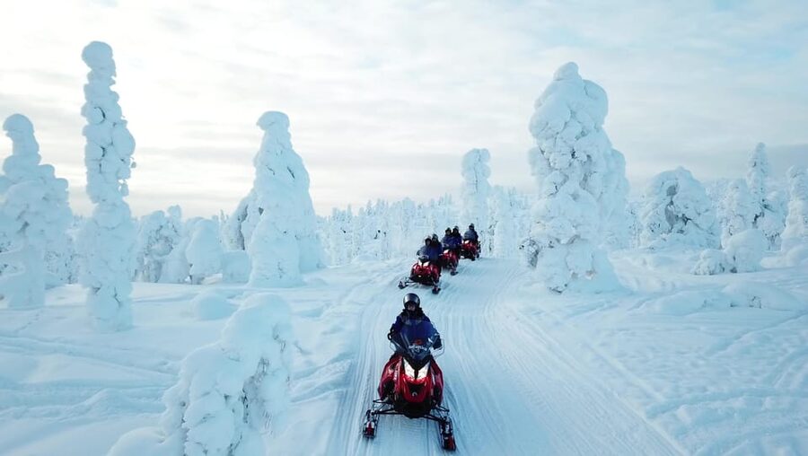 King of Ylläs: Snowmobiling to the Hill - Hilltop Snowmobiling from Ylläsjärvi, what the 3-hour tour feels like