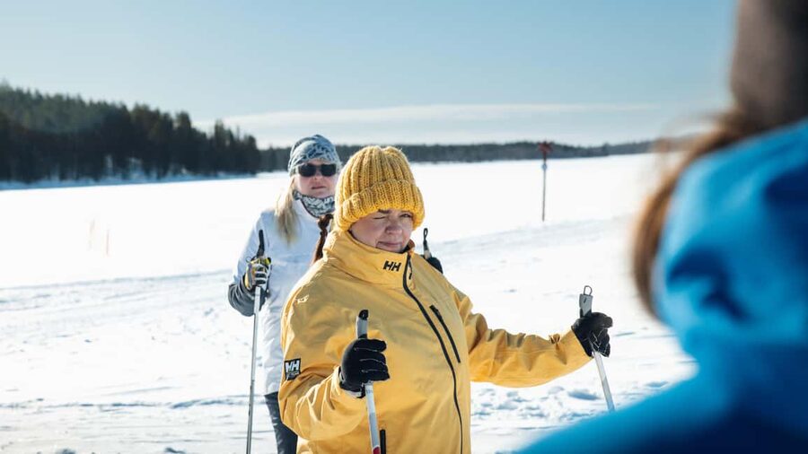 Kittilä: Lapland Levi Cross-country Skiing for Beginners - The on-snow lesson: skis, basic technique, then the trail