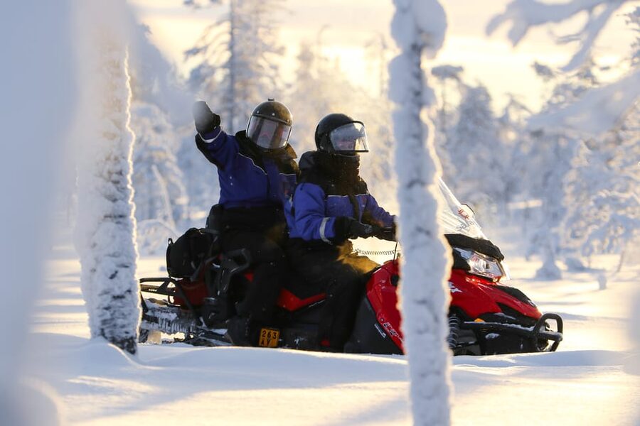 Levi: Easy Snowmobile Safari into the Nature - The hot drink break on the route: where the magic turns practical