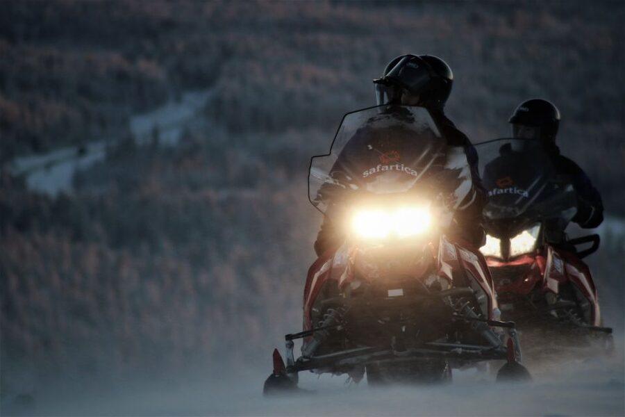 Levi: Evening Snowmobile Safari - The ride itself: night-forest trails, possible frozen-lake moments, and reindeer sightings