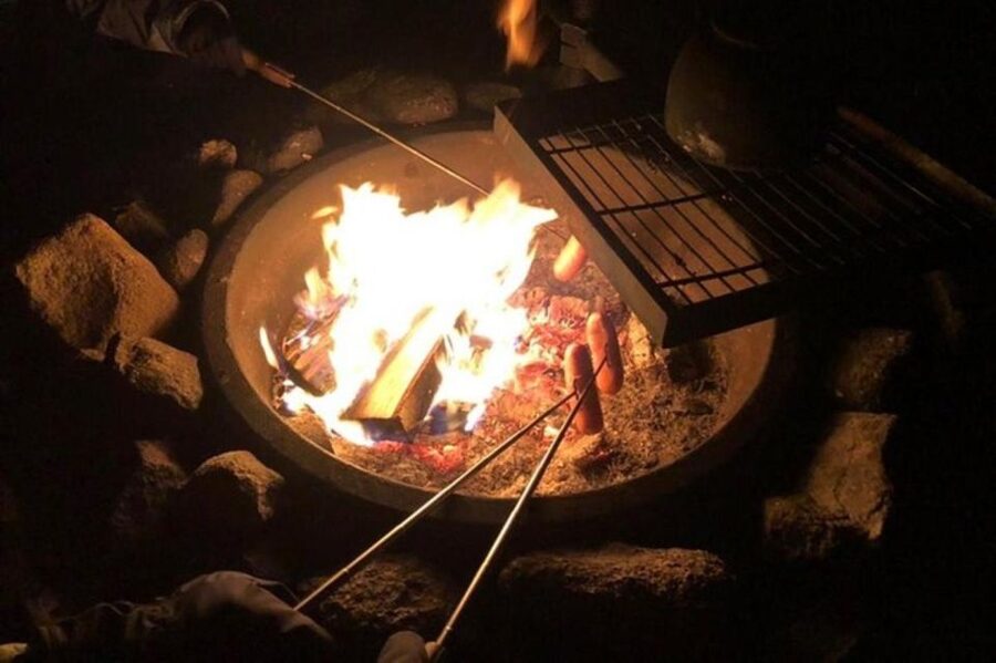 Levi: Northern Lights Hunt Including Campfire Snacks - Campfire picnic: grilled sausage and hot drinks that keep you patient