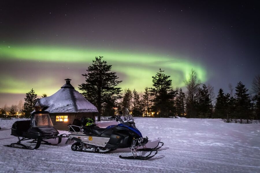 Rovaniemi: Aurora Borealis Snowmobile Safari with Campfire - The snowmobile ride: forests, frozen water, and why the route matters