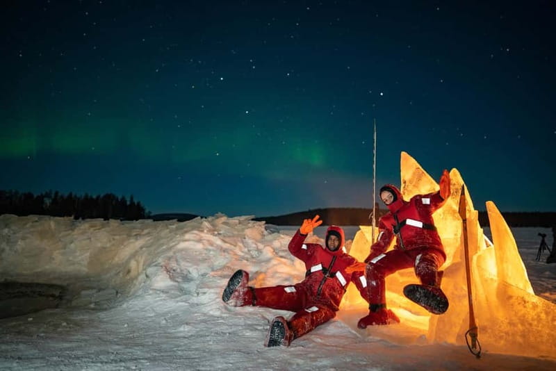 Rovaniemi: Ice Floating in Forest Lake with Aurora Borealis - The survival suit: warm, dry, and not totally magic