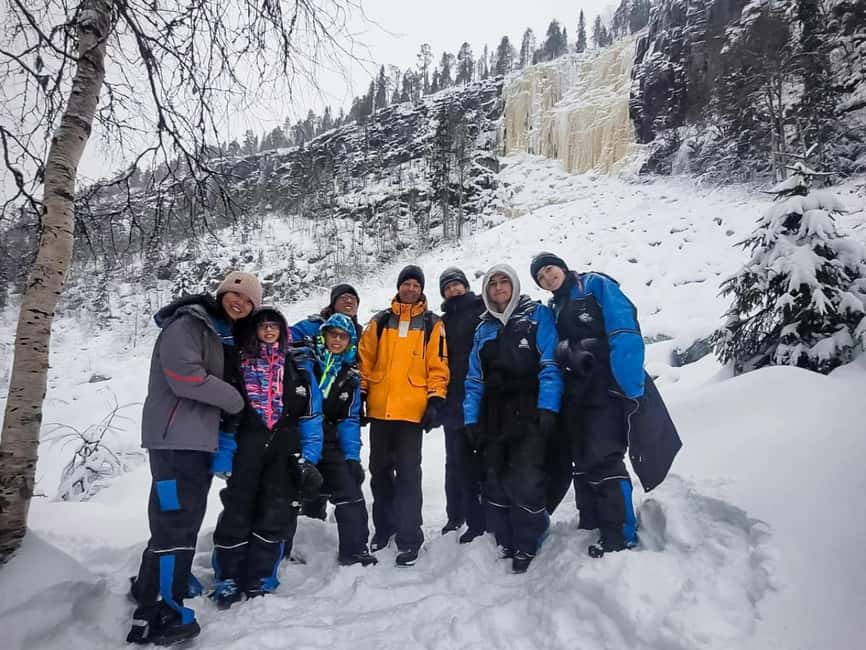 Rovaniemi: Korouoma Canyon & Frozen Waterfalls Tour with BBQ - Your 4 to 6 km trek: ice traction and pacing