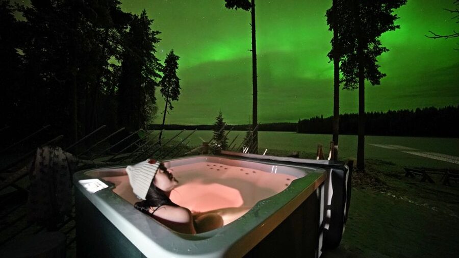 Rovaniemi: Private Sauna, Jacuzzi and Dinner - If northern lights show up, this is when it happens