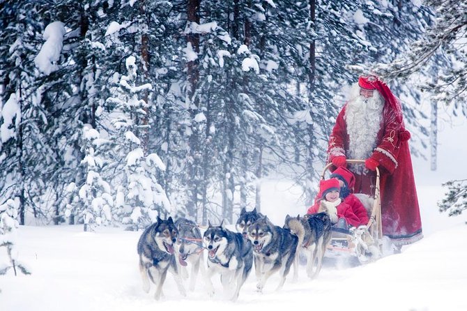 Rovaniemi Santa Claus Village Husky Reindeer Farm Arctic Museum - Santa Claus Village: Arctic Circle certificate, post office stamp, and a very short Santa moment