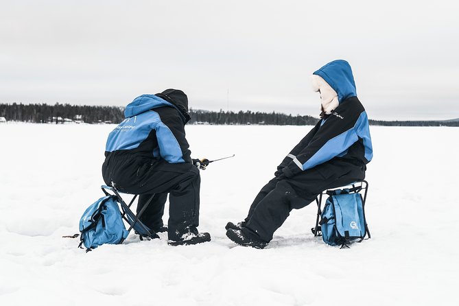 Snowshoeing and Ice Fishing Tour - Fire-making, hot drinks, and grilling sausages on the shore