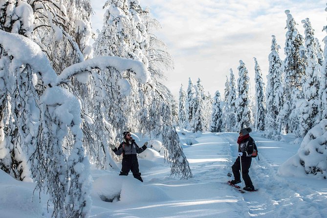 Wilderness snowshoe adventure - The campfire break in a wooden shelter, where the tour actually breathes